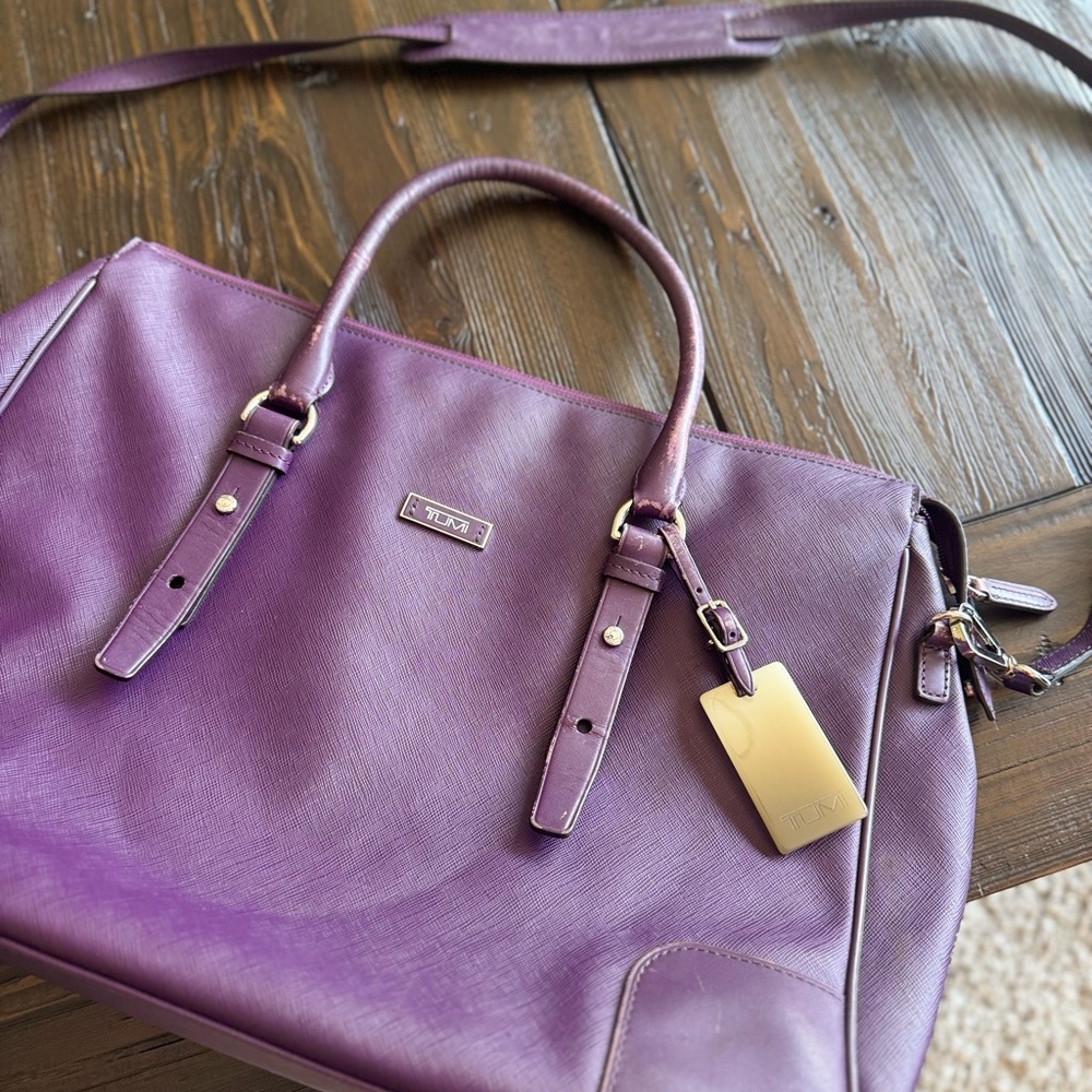 Tumi Purple Leather Women's Bag